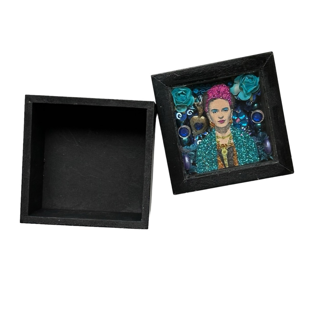 Handcrafted Frida Kahlo Wooden Jewelry Shadow Box